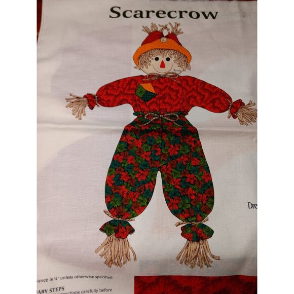 Vintage Sewing Panel Scarecrow Decoration Cut Sew Thanksgiving Fall Christmas - Picture 9 of 9